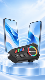 AEMAI TW108 motorcycle helmet Bluetooth intercom with RGB rotary dial and front LED - detailed view 2