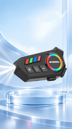 AEMAI TW108 motorcycle helmet Bluetooth intercom with RGB rotary dial and front LED - detailed view 5