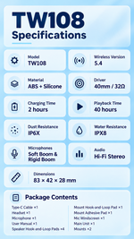 AEMAI TW108 motorcycle helmet Bluetooth intercom with RGB rotary dial and front LED - detailed view 6