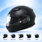 AEMAI TW108 motorcycle helmet Bluetooth intercom with RGB rotary dial and front LED - view 2