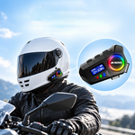 AEMAI TW110 IPX6 waterproof motorcycle helmet intercom with FM radio and RGB ring light - view 2