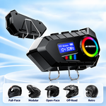 AEMAI TW110 IPX6 waterproof motorcycle helmet intercom with FM radio and RGB ring light - view 3