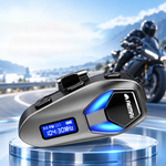 AEMAI TW112 motorcycle helmet intercom with FM LCD display and blue chevron light - view 3