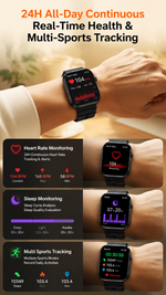 Health tracking smart watch with AEMAI branding - detailed view 1
