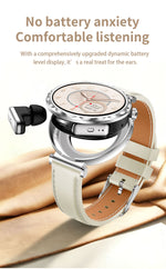 AEMAI smart watch no battery anxiety comfortable listening leather strap earbud removed dynamic battery display
