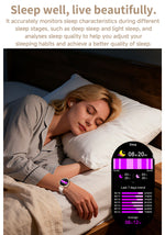 AEMAI smart watch sleep tracking deep light sleep stages analysis 7 day trend data quality monitoring women sleeping

