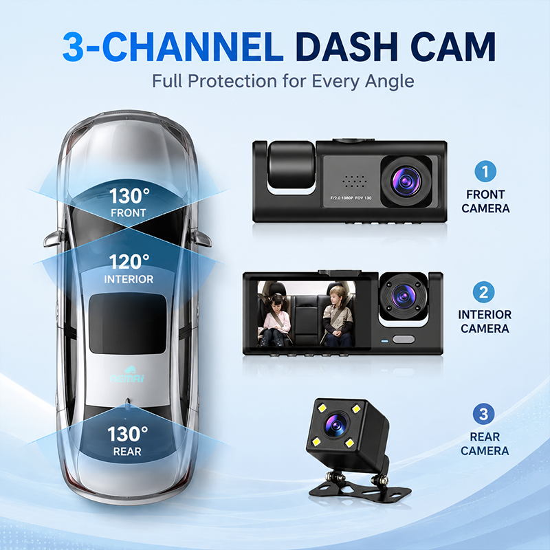 Dash cam with AEMAI branding