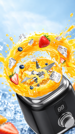 AEMAI XJ104 cream countertop blender with digital display rotary dial and glass jug - detailed view 2