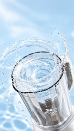AEMAI XJ104 cream countertop blender with digital display rotary dial and glass jug - detailed view 6