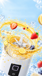AEMAI XJ105 white portable USB blender bottle with carry handle for fresh juice - detailed view 2