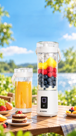 AEMAI XJ105 white portable USB blender bottle with carry handle for fresh juice - detailed view 5