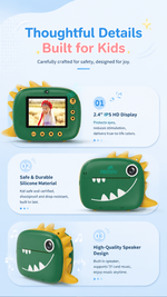 AEMAI XJD32 kids digital camera dinosaur design auto focus for children - detailed view 1
