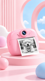 AEMAI XJD67 pink kids instant print camera with built-in thermal printer - detailed view 3