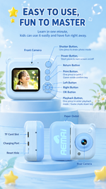 AEMAI XJD70 kids instant print camera black white photos creative toy - detailed view 1