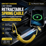 AEMAI XP11 4-in-1 spring fast charging cable 65W retractable yellow - view 3