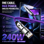 AEMAI XP12 240W high power fast charging cable USB-A to Lightning purple