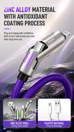 AEMAI XP12 240W high power fast charging cable USB-A to Lightning purple - detailed view 3