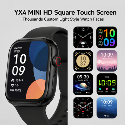 AEMAI YX4 Smart Watch – Mini HD Square Touch Screen, Custom Watch Faces - Mini HD square touch screen, Thou...