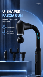 AEMAI ZP10 bendable long handle massage gun 4 massage heads deep tissue - detailed view 7