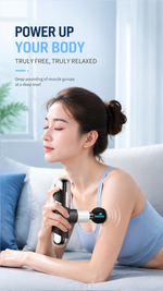 Mini deep tissue massage gun with AEMAI branding - detailed view 2