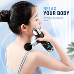 Mini deep tissue massage gun with AEMAI branding - view 2