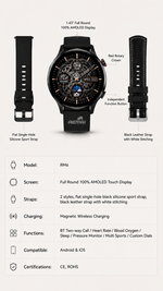 Health tracking smart watch with AEMAI branding - detailed view 1