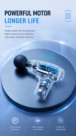 Mini deep tissue massage gun with AEMAI branding - detailed view 2